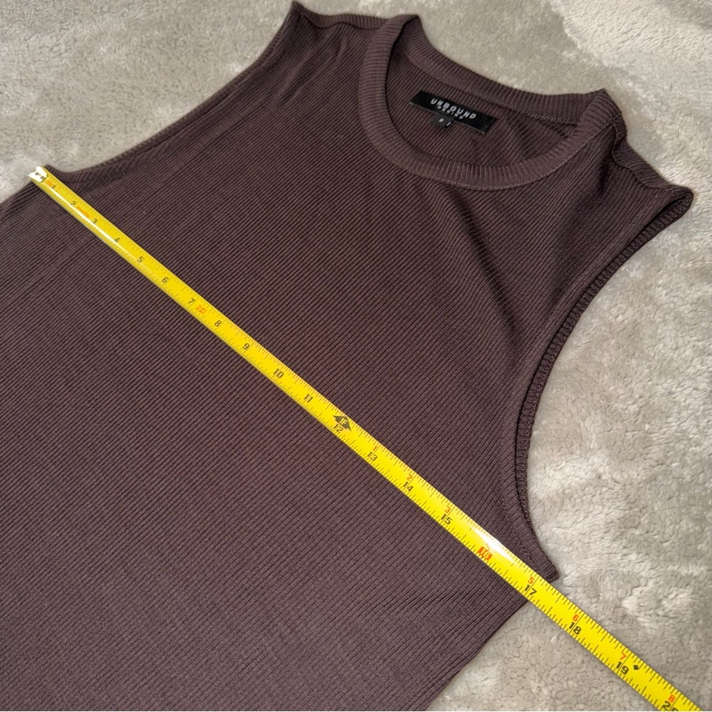 Unbound Merino Women's Rib Knit Merino Sleeveless Dress Size Small In Espresso - Picture 8 of 9